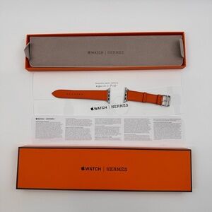 Apple Watch Hermes Orange Leather Bands 38/40/41mm with box